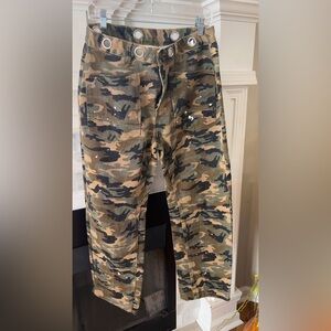 Camo Utility Cargo Pants with Grommet Belt